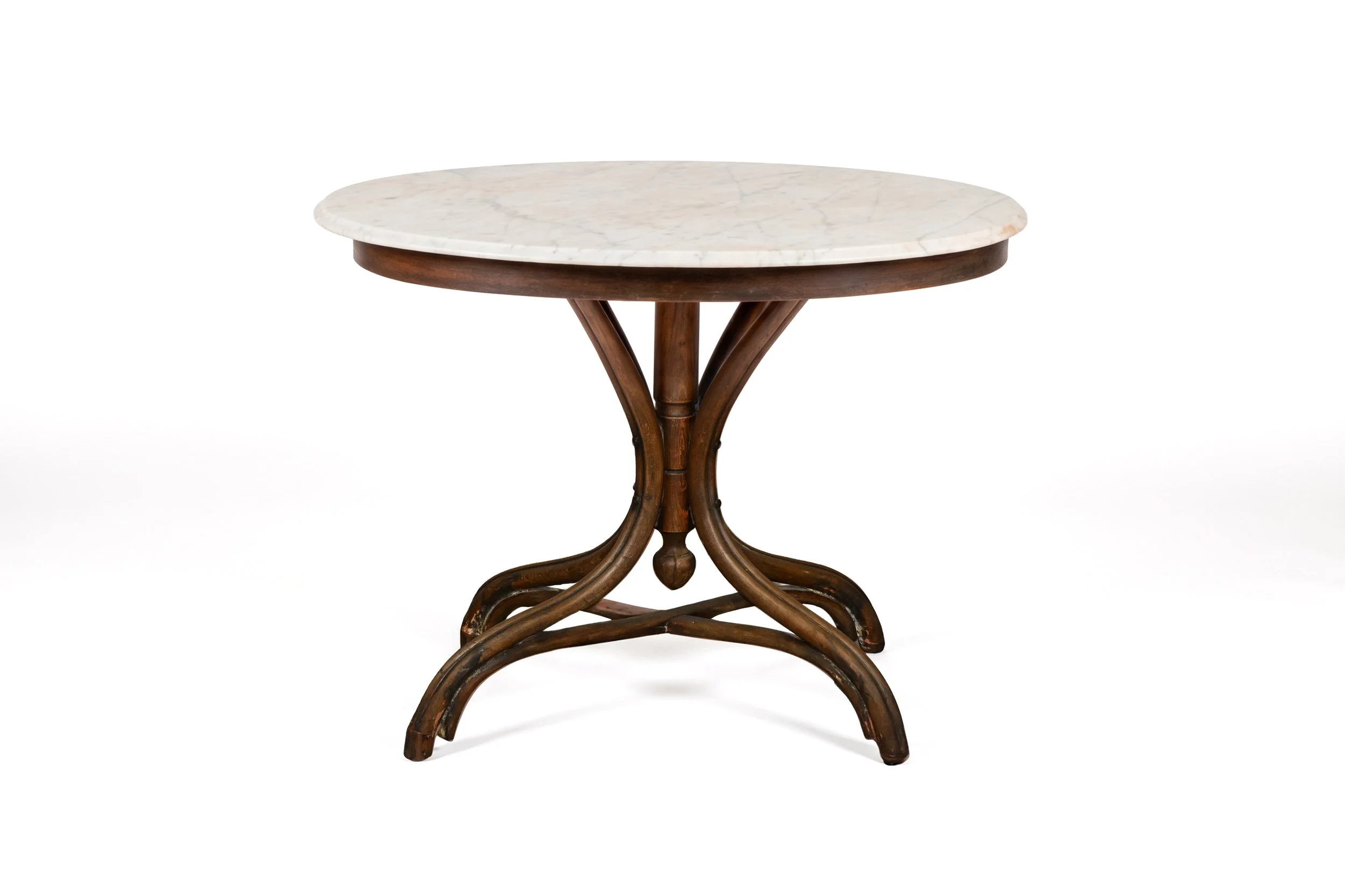 Antique Console Table 6 with Oval Marble Top
