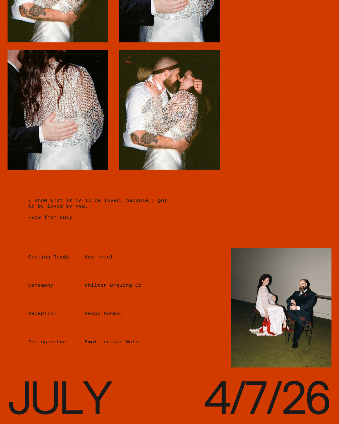 Lucy + Claudio - Heaps Normal, Sydney