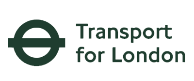 Transport for London logo with a circular symbol and text.