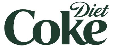 Logo of Diet Coke with the word 'Coke' in large green letters and 'Diet' in smaller cursive above it.