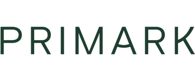 Primark logo with green text on a black background.