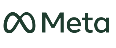 Meta logo with an infinity symbol in green followed by the word Meta.