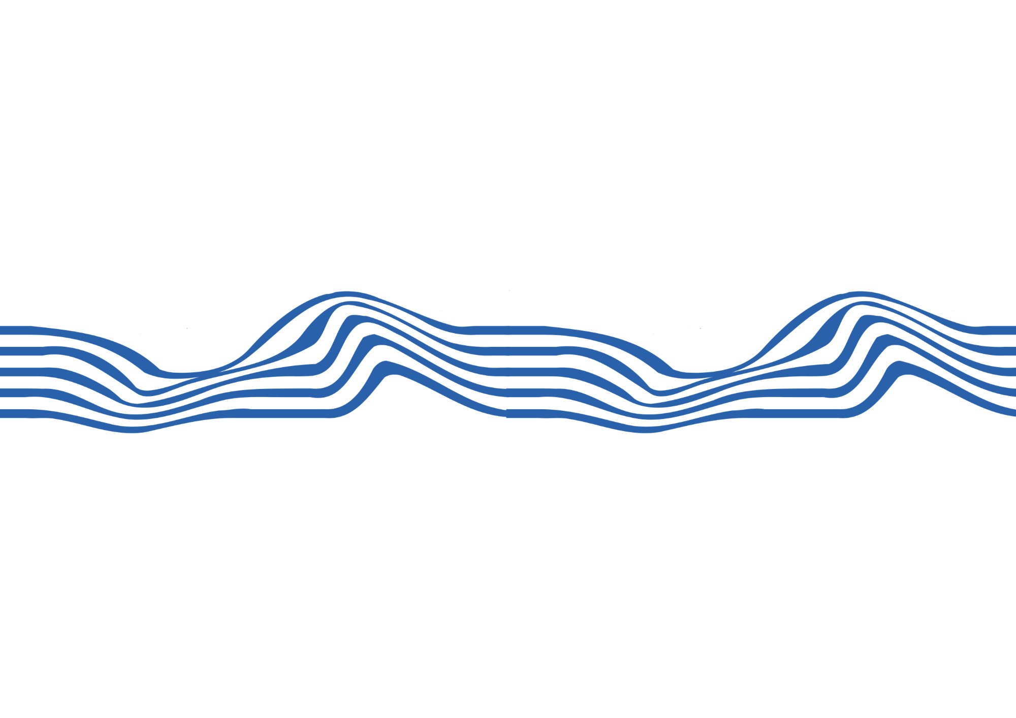Blue wavy lines on a black background, resembling a digital or abstract pattern.