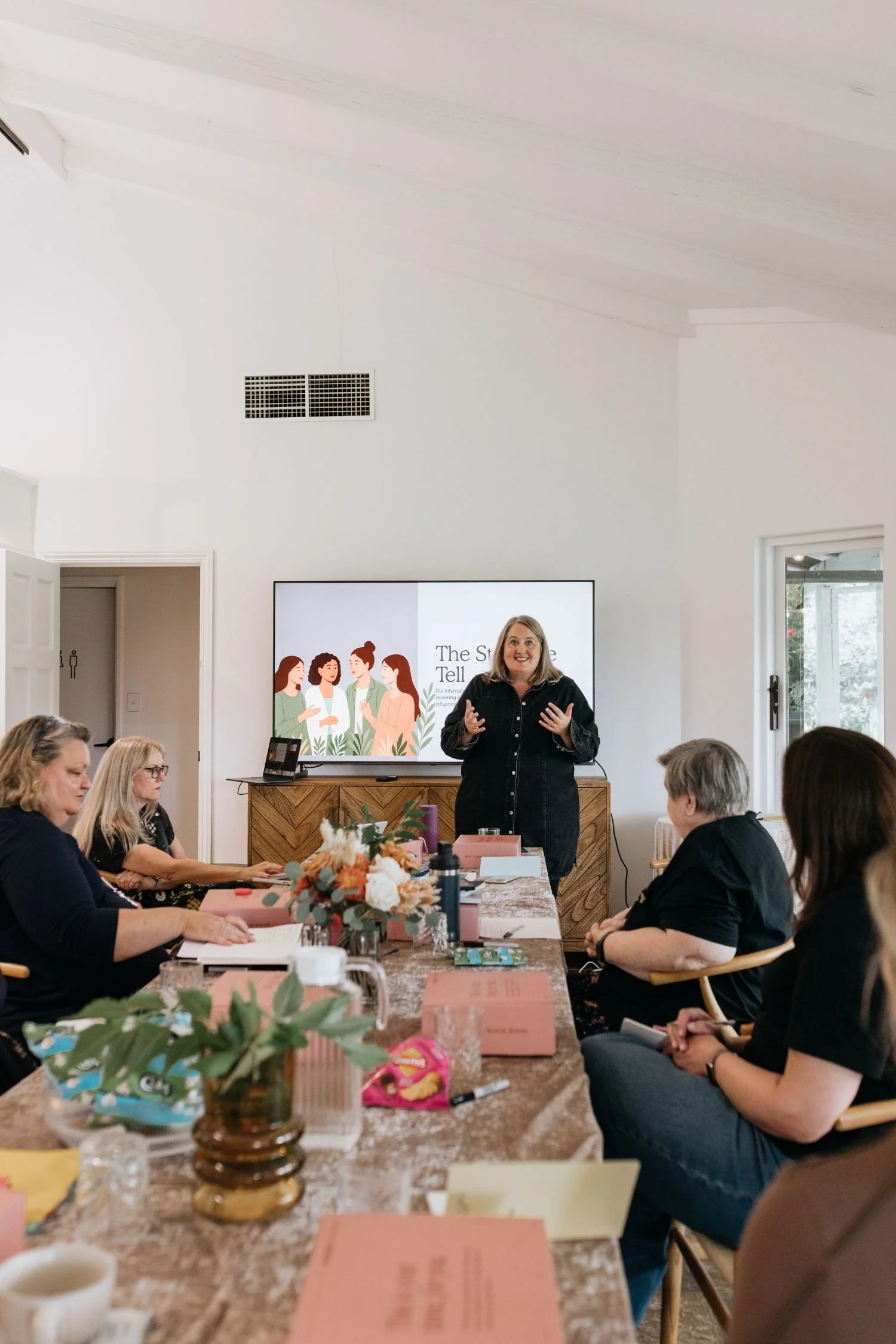 A workshop with Amanda Viviers, where women are learning leadership skills through story.
