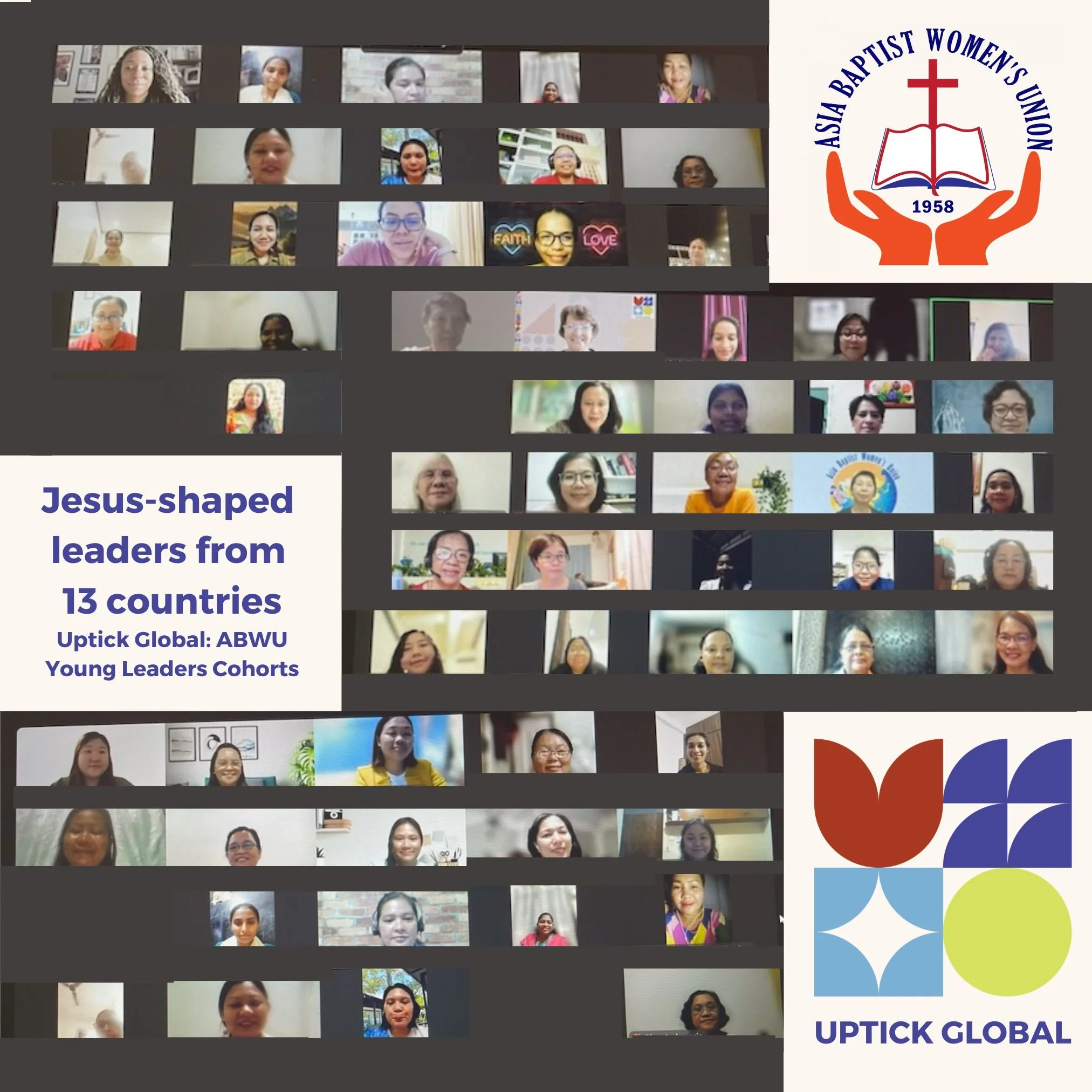 Women leaders online at the Uptick Global ABWU Orientation