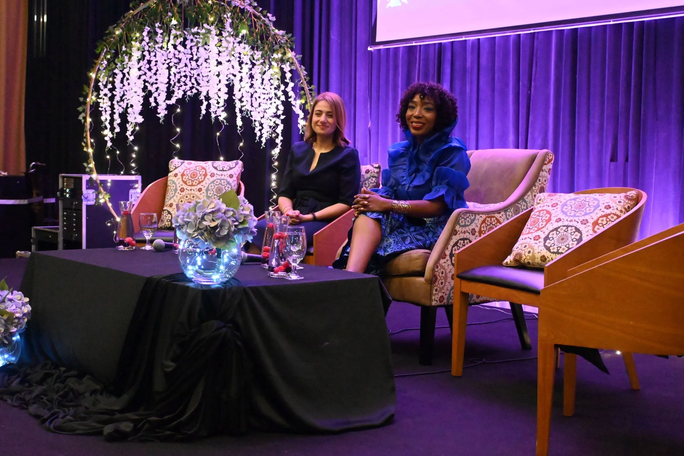 Two amazing female speakers presenting on Leadership development and women in leadership.