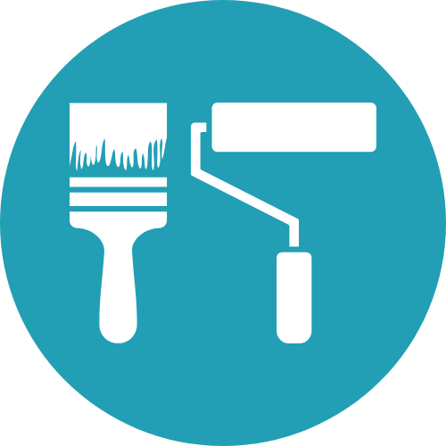 Icon of paintbrush and paint roller