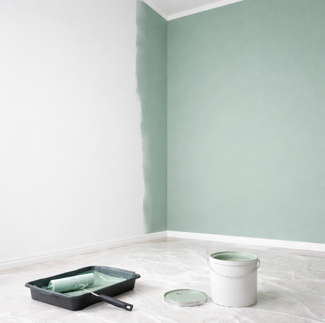 satin roller leaving pale streaks across drying paint