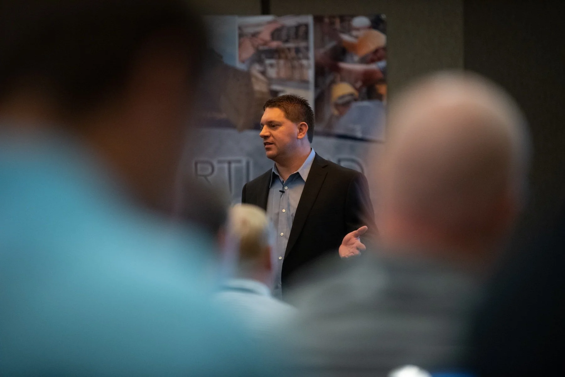 The Aperio Founder, Tim Spiker, speaking at a leadership conference