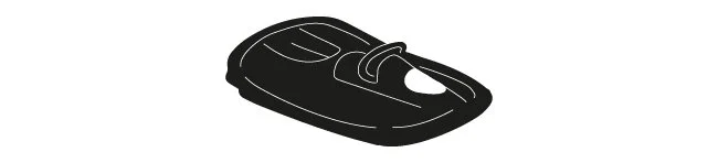 Ein Schneebob mit Lenkung aus Plastik