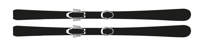 Ein Paar sportlich aussehende Skis