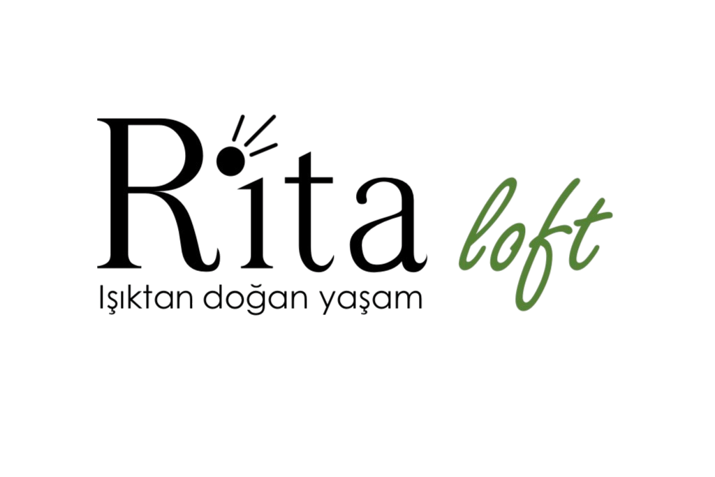Logo with the words 'Rita loft' and the phrase 'Işıktan doğan yaşam' underneath, with a light bulb graphic over the 'i' in 'Rita'.