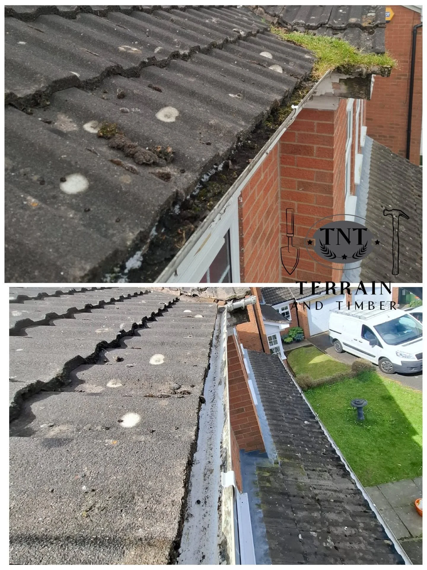 We cleaned down both the upper and lower gutters, making sure all downpipes were clear and free-flowing to help prevent any blockages. Everything was then wiped down using UPVC cleaner to leave the gutters, fascias, and soffits looking clean and refr