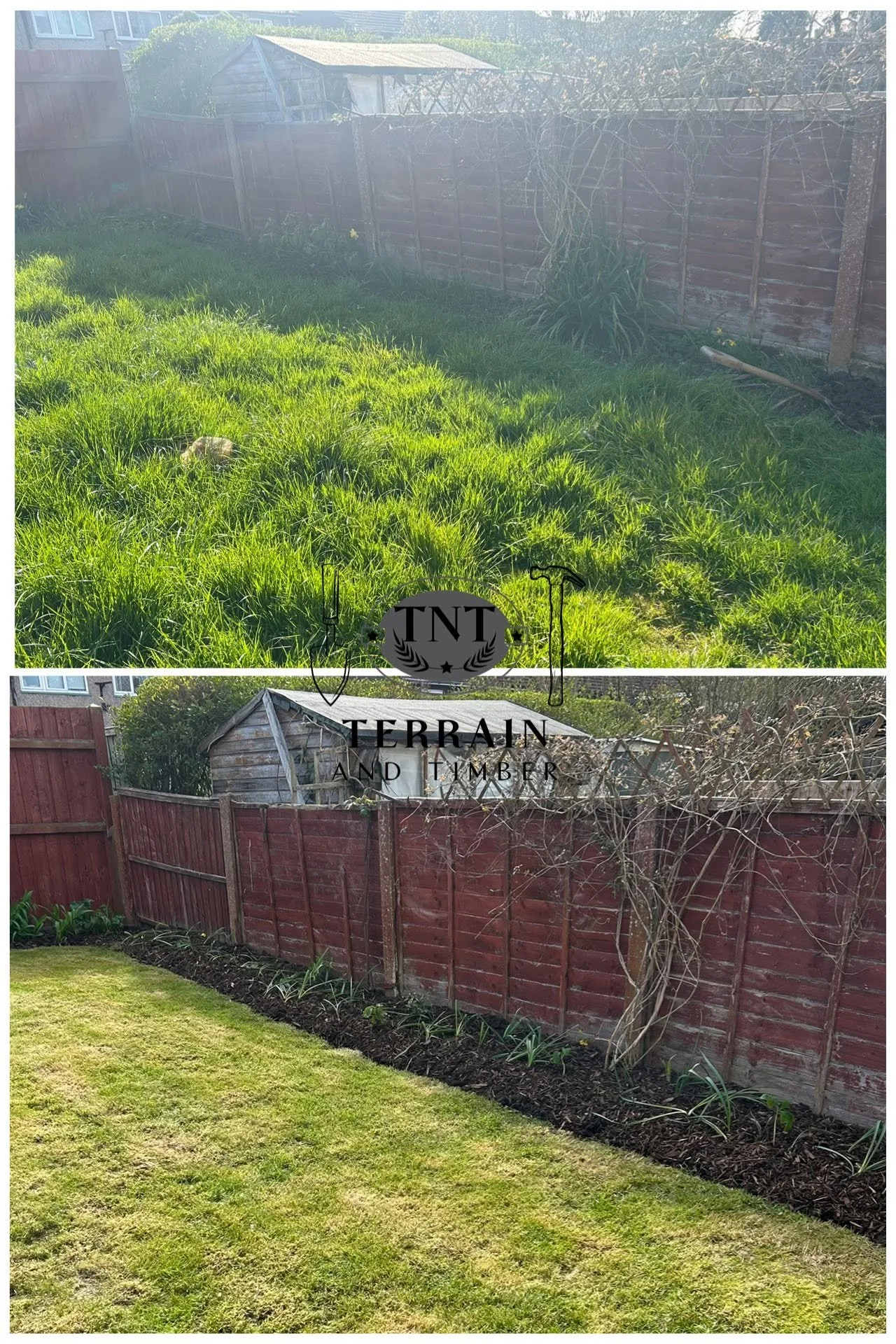Grass cut, edges strimmed, borders dug out and refreshed, and new plants added to bring the space to life.