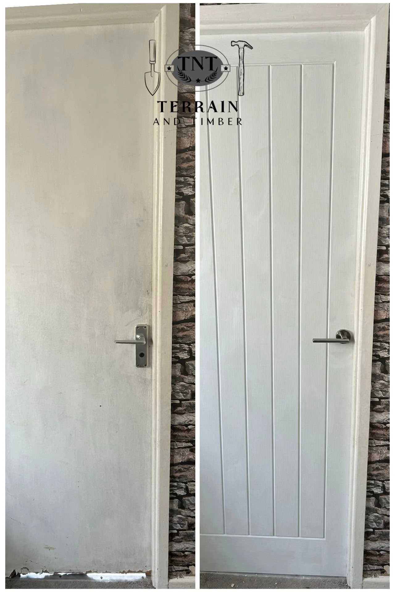 We fitted a brand new bathroom door, replacing an old worn one — giving the space a fresh, clean look