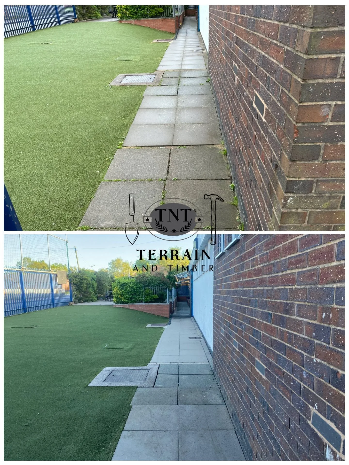 a full pressure washing job at the Eyres Monsell Working Men’s Club — giving the walls and windows a proper clean and fresh look all round.