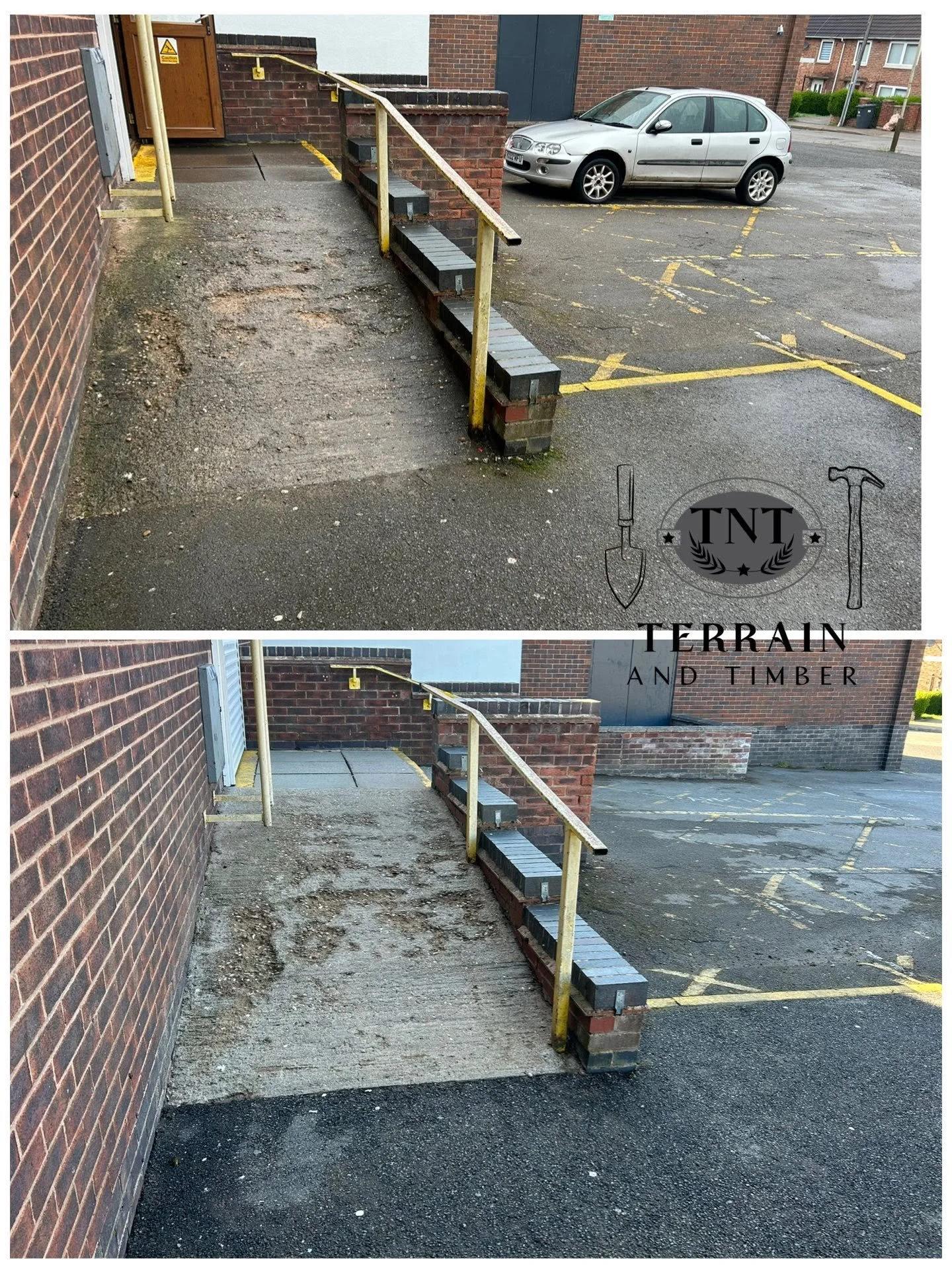 a full pressure washing job at the Eyres Monsell Working Men’s Club — giving the walls and windows a proper clean and fresh look all round.