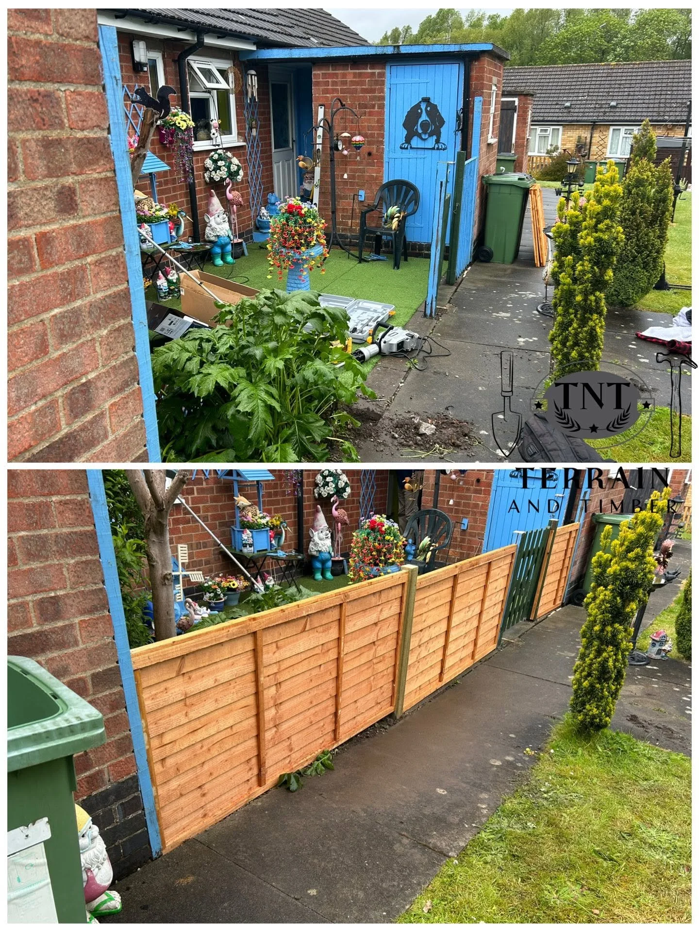 We replaced 3 fence panels and installed 1 new post — although the customer originally only wanted the single post replaced, we helped get the whole fence looking solid and secure again. We also sorted the gate out and left everything clean and tidy 