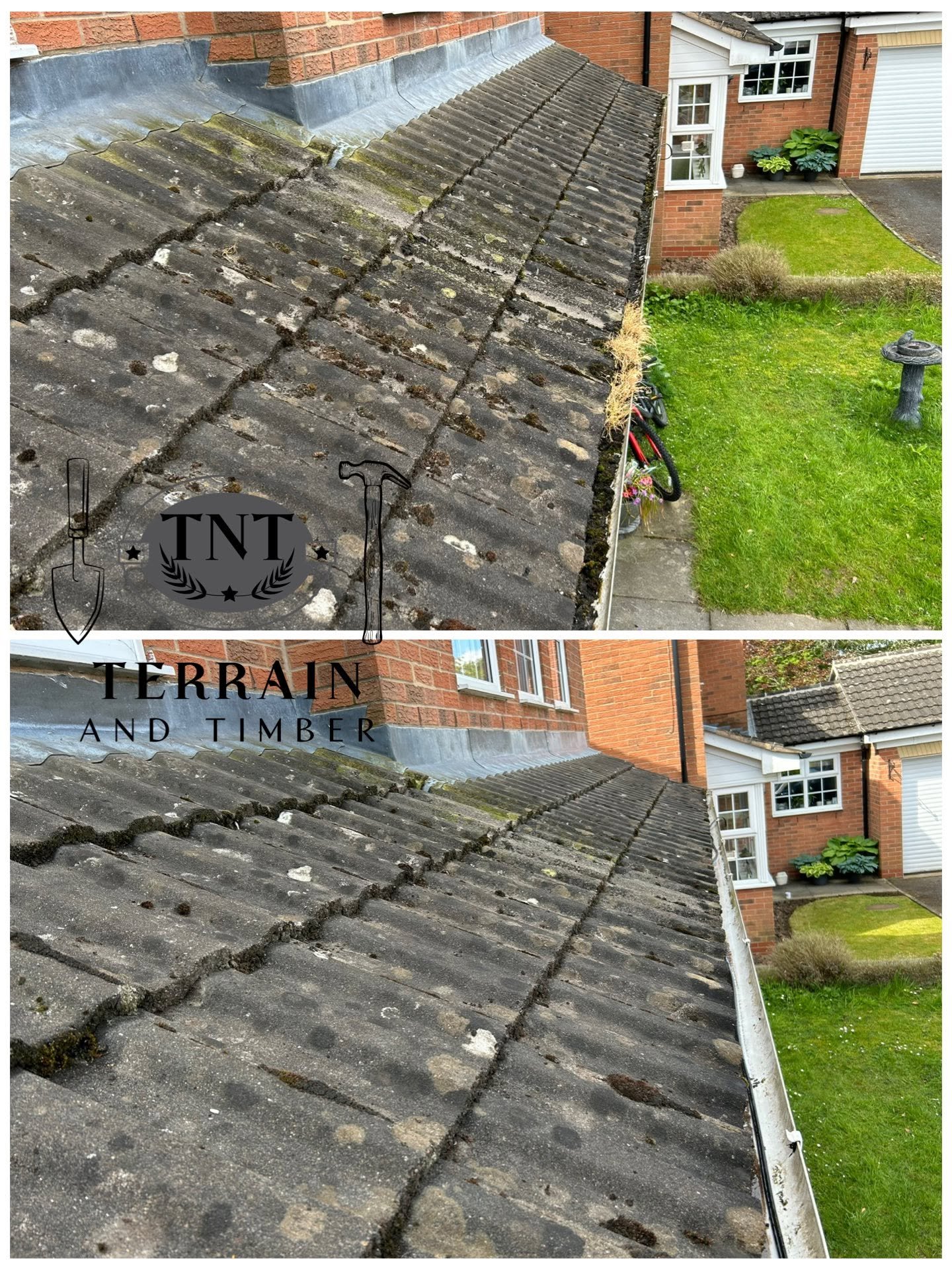 We cleaned down both the upper and lower gutters, making sure all downpipes were clear and free-flowing to help prevent any blockages. Everything was then wiped down using UPVC cleaner to leave the gutters, fascias, and soffits looking clean and refr