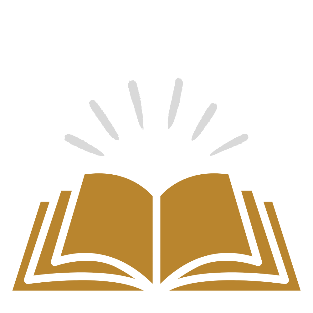 Open book with rays of light or sparks emanating from it, symbolizing knowledge or learning.