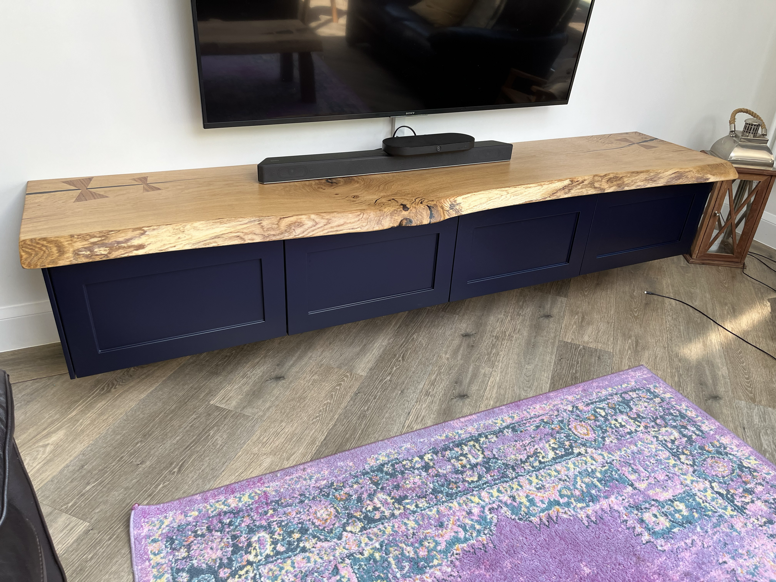 TV unit - Waney Edge oak with shaker doors