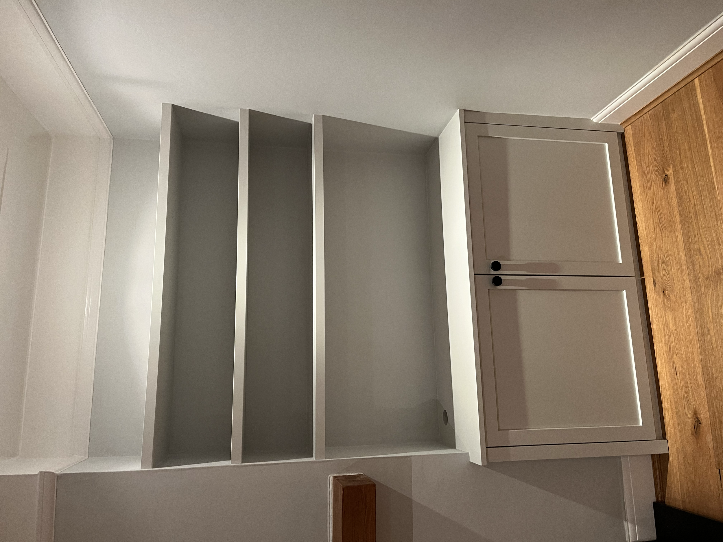 Alcove unit - Shaker style with floating shelves 