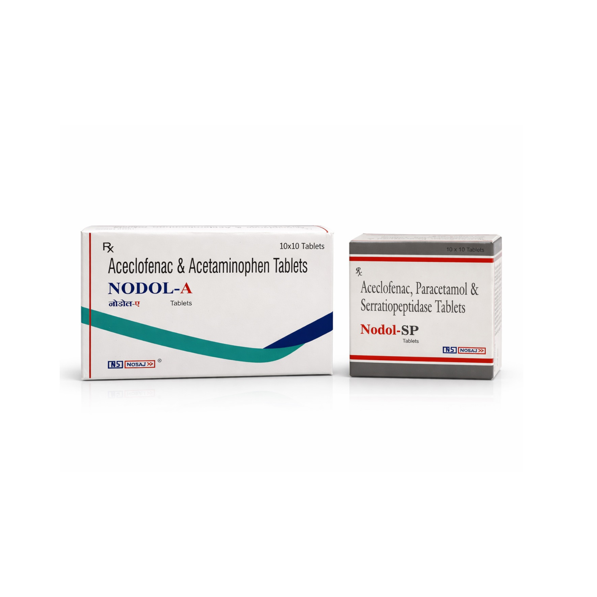 Nodol-A & Nodol-SP Tablets (Pain Killers Aceclofenac, Serratiopeptidase)
