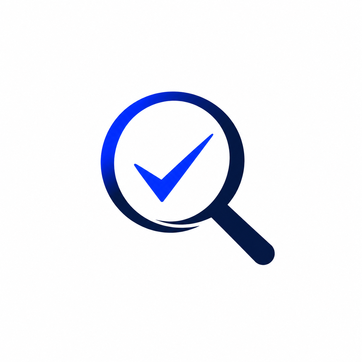 Recommendable branded magnifying-glass icon with a blue check mark, representing improved search visibility and trusted results.