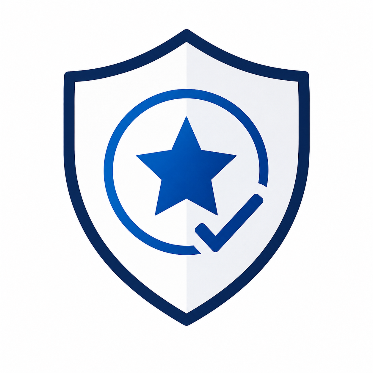 Recommendable branded shield icon with a blue star and check mark, representing trust, credibility and proven quality.