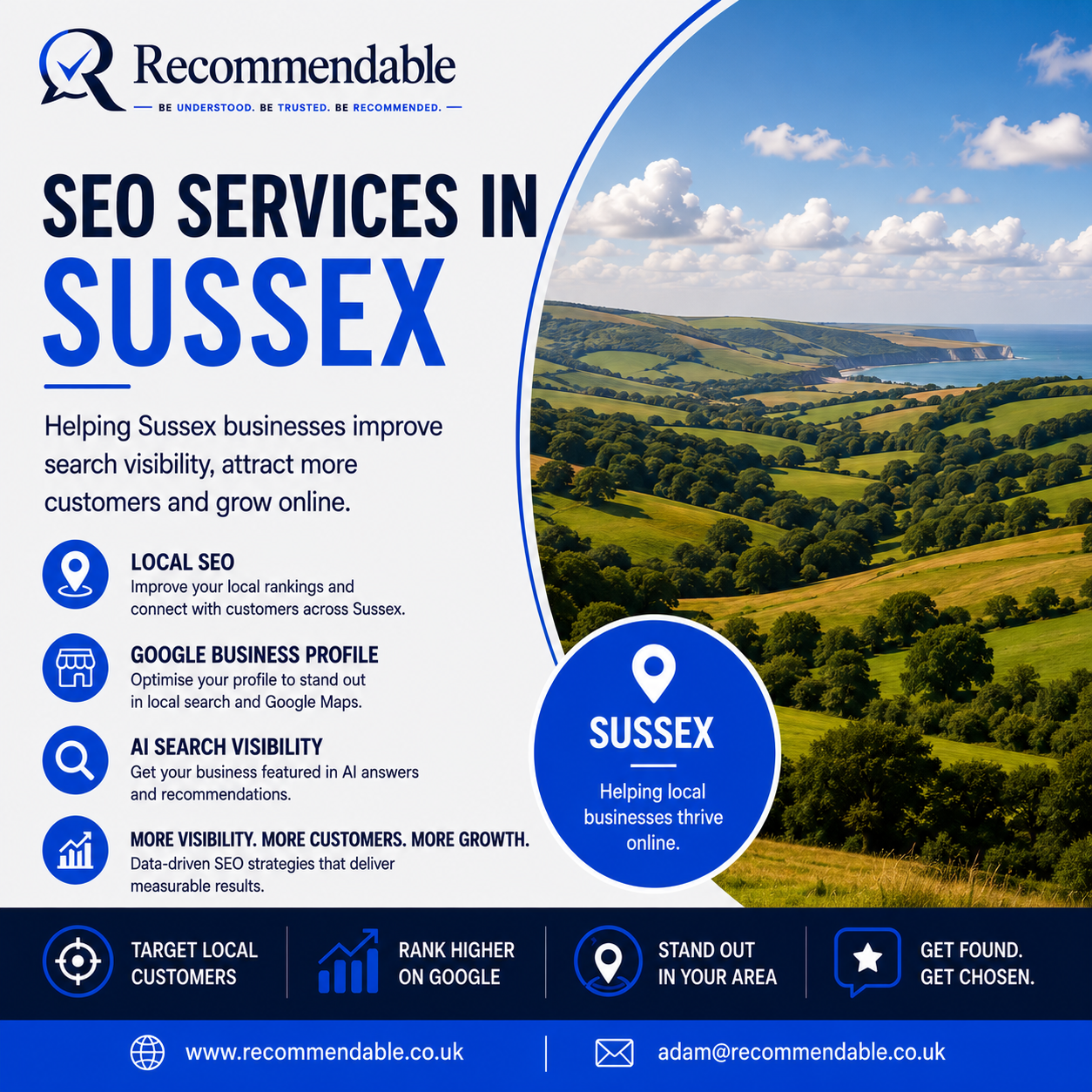 SEO services for Sussex businesses by Recommendable