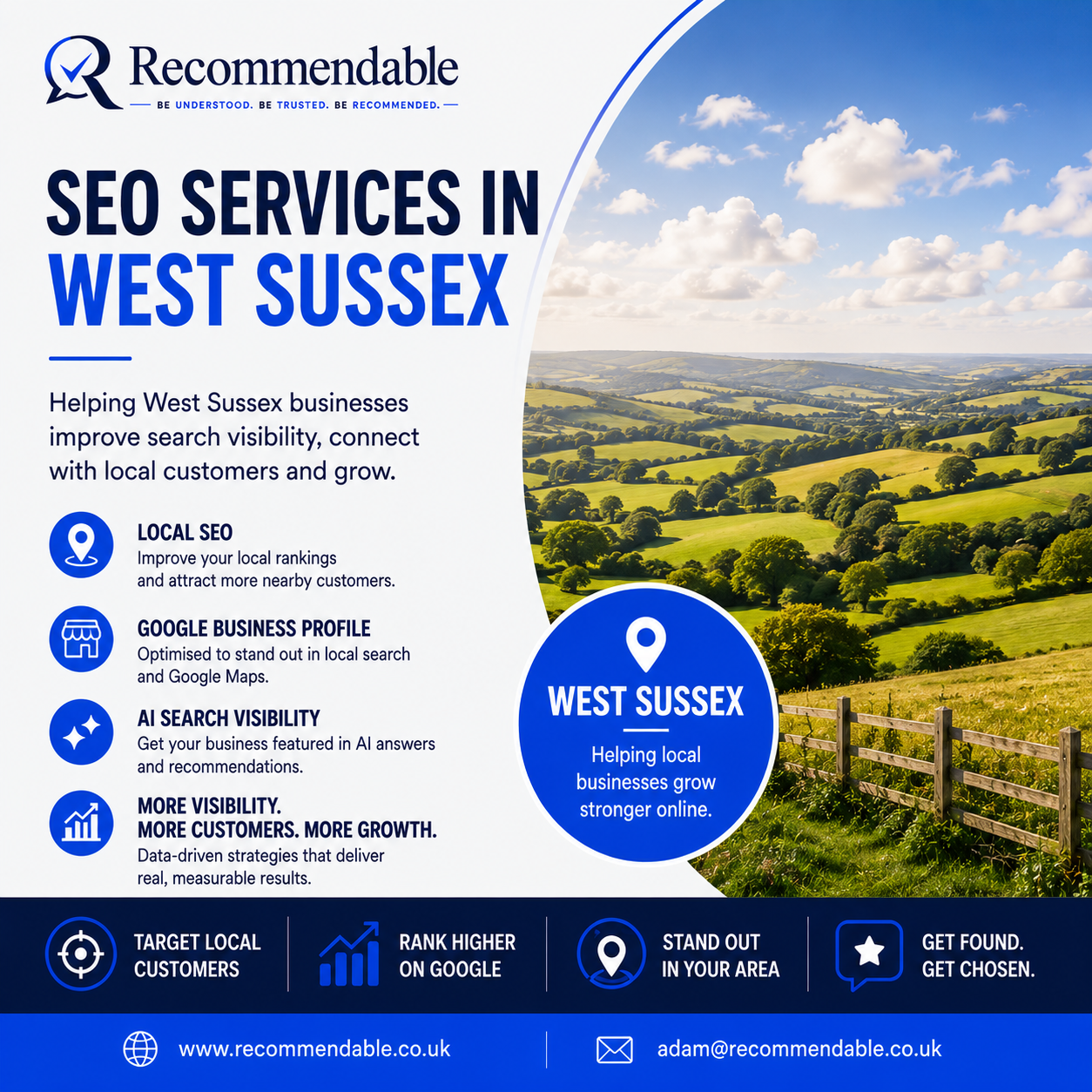 SEO services for West Sussex businesses by Recommendable