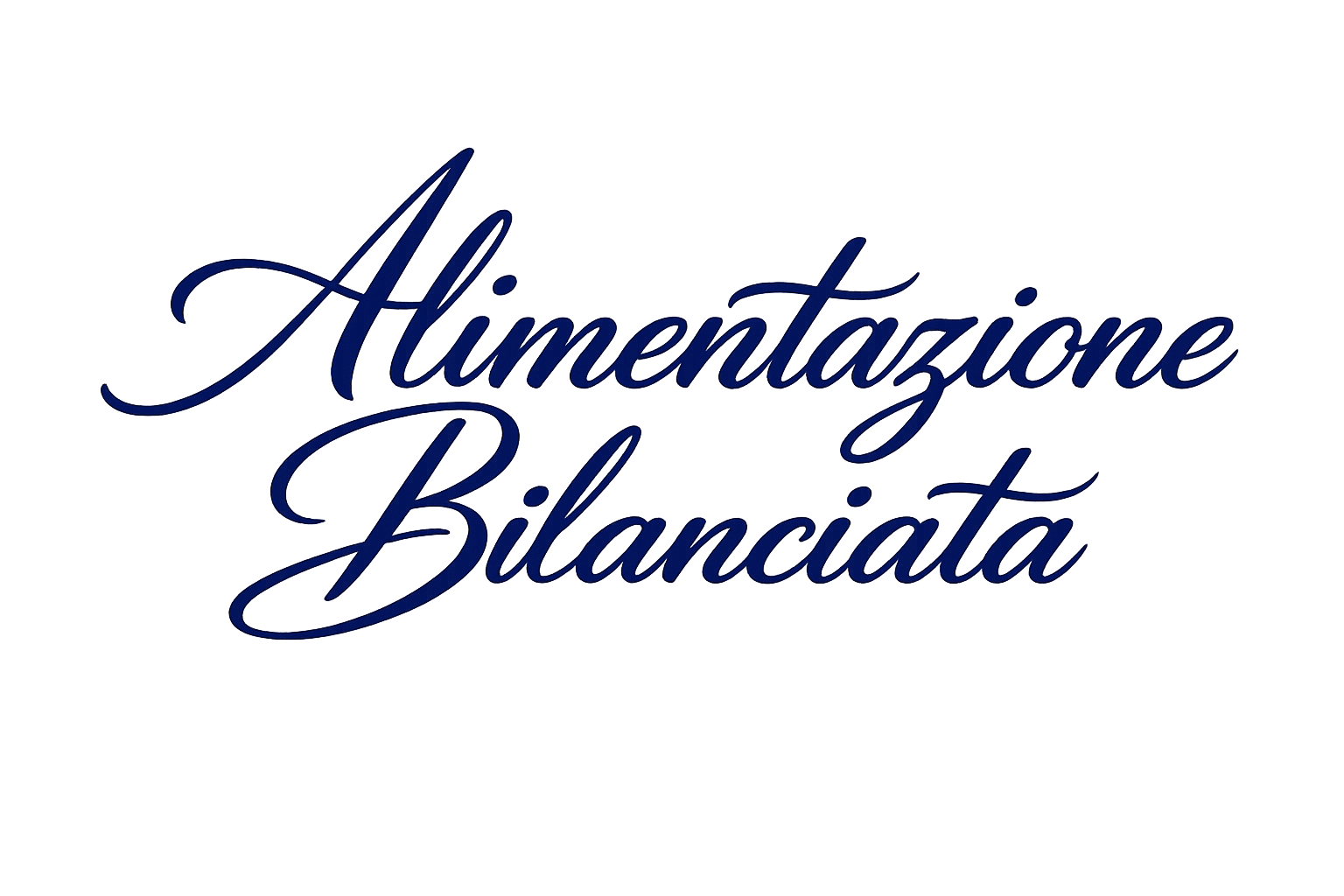 Text in blue cursive that reads 'Alimentazione Bilanciata' on a black background.
