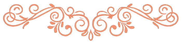 Ornamental vintage-inspired scrollwork divider in a soft copper tone used as a decorative website accent.