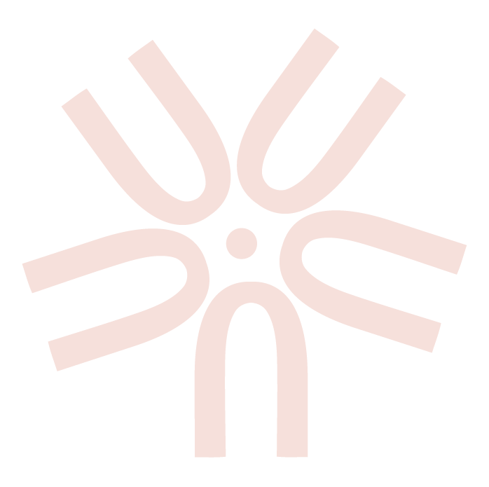 Geometric drawing of an outline square with sections divided by vertical, horizontal, and half circle lines.