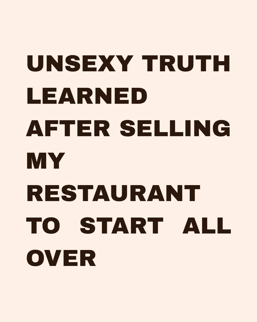 I was working so much on autopilot and with so much stress and anxiety for it to be all over that the relief I felt when I finally sold made me feel like boom it was all over. 6 months later I start to realize how much all of that hurt me overall and