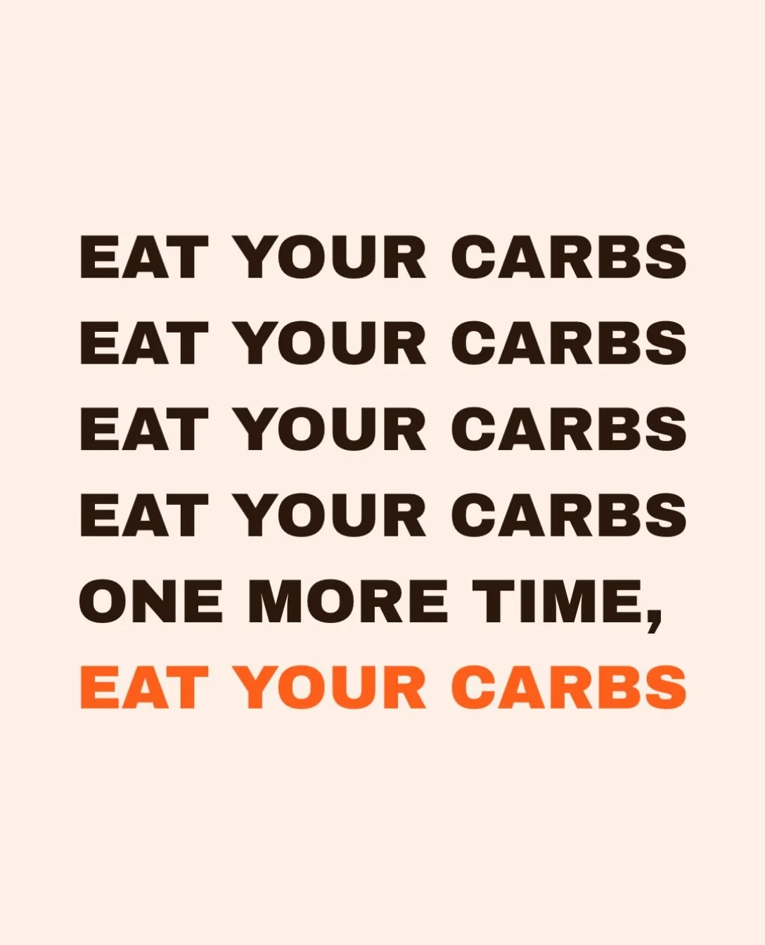 I DON&rsquo;T BELIEVE IN DIETS, I DO BELIEVE IN CARBS 🔥

Saying it one more time, eat up your carbs 🧐

They are energy for your body and extremely necessary for your bodily functions. Please don&rsquo;t do this to yourself or your metabolism. It re