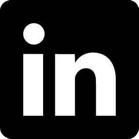 LinkedIn logo in black and white