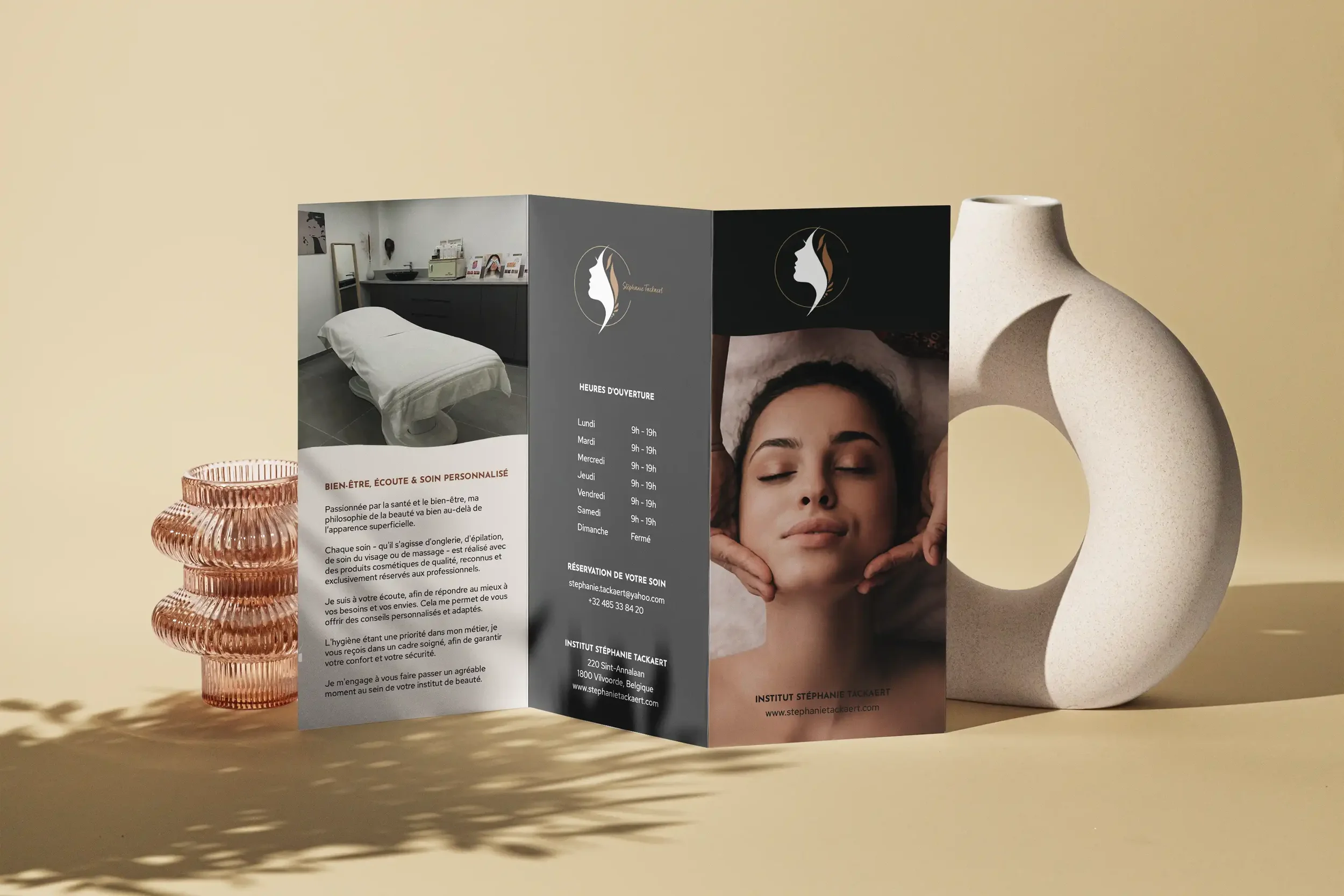 Beautician institut tri-fold brochure