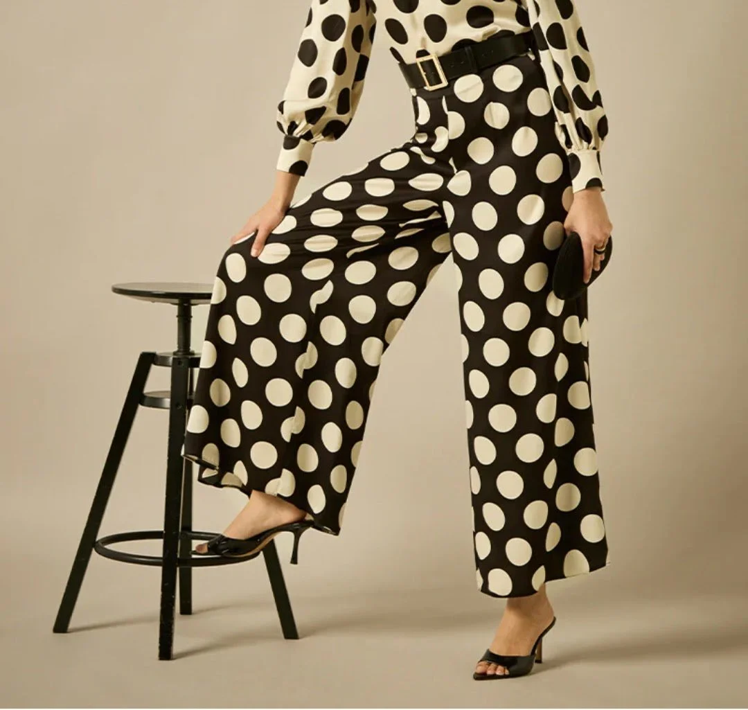 -50% REBAJAS. Pantalón Ancho de Lunares.