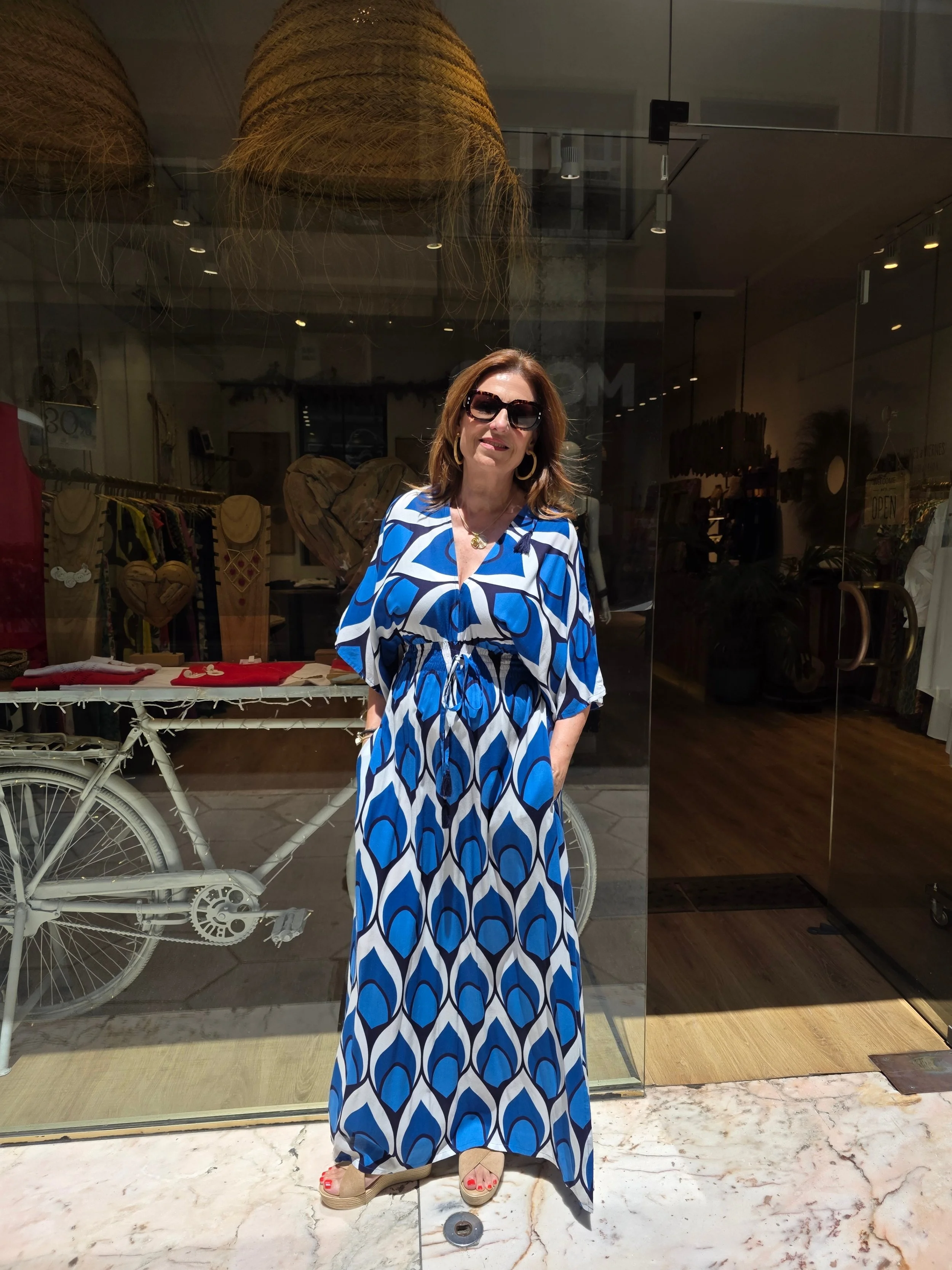 -30% REBAJAS. Vestido Alicante en Azul y Naranja