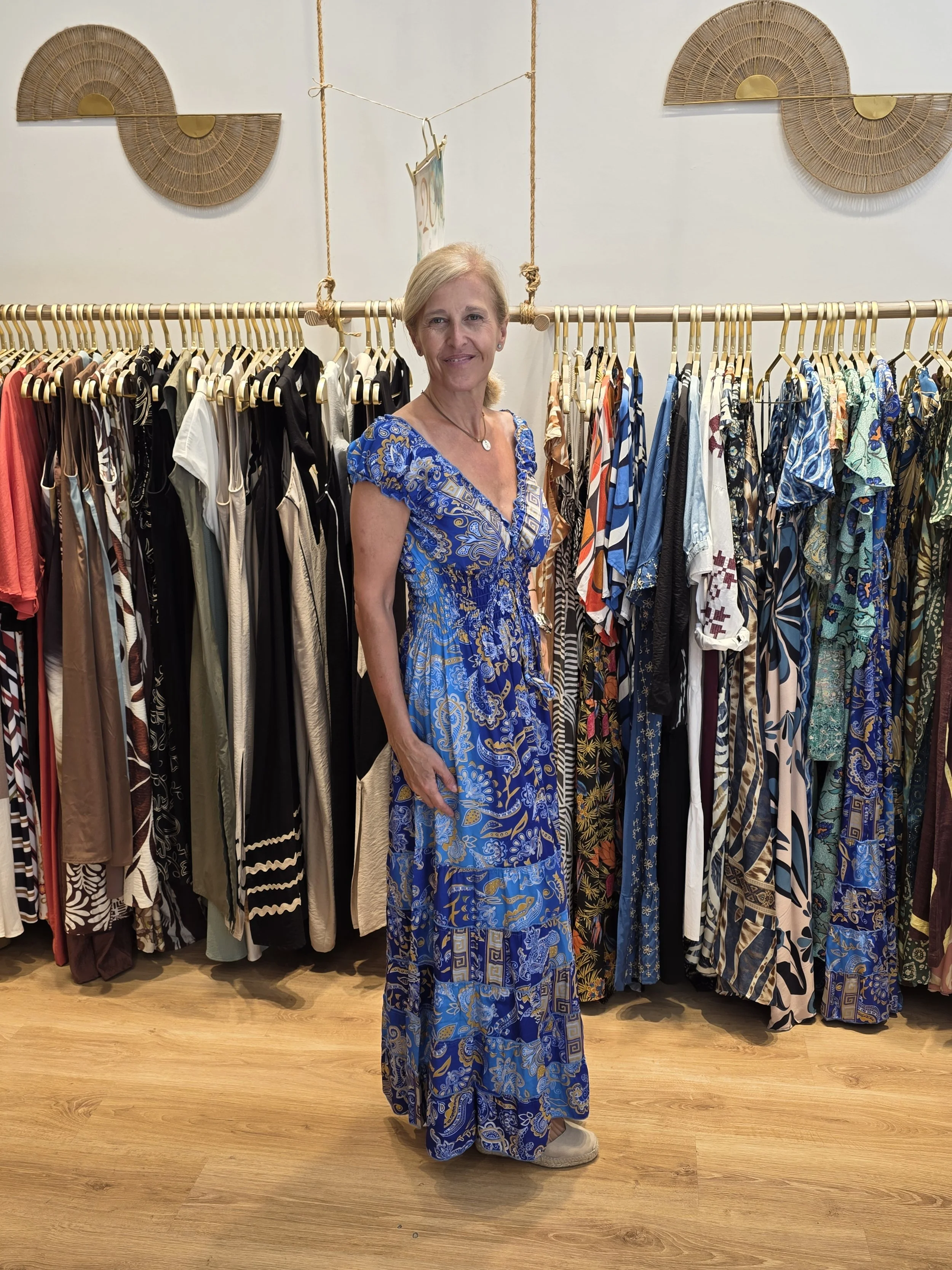 -30% REBAJAS Vestido Largo Capri de Estampado Mediterráneo