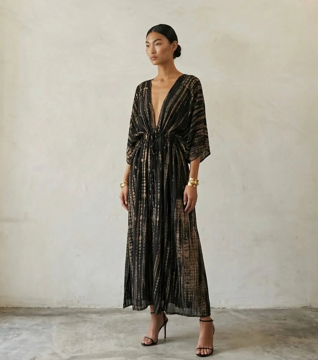 -30% REBAJAS. Vestido Largo Thai en Negro y en Verde