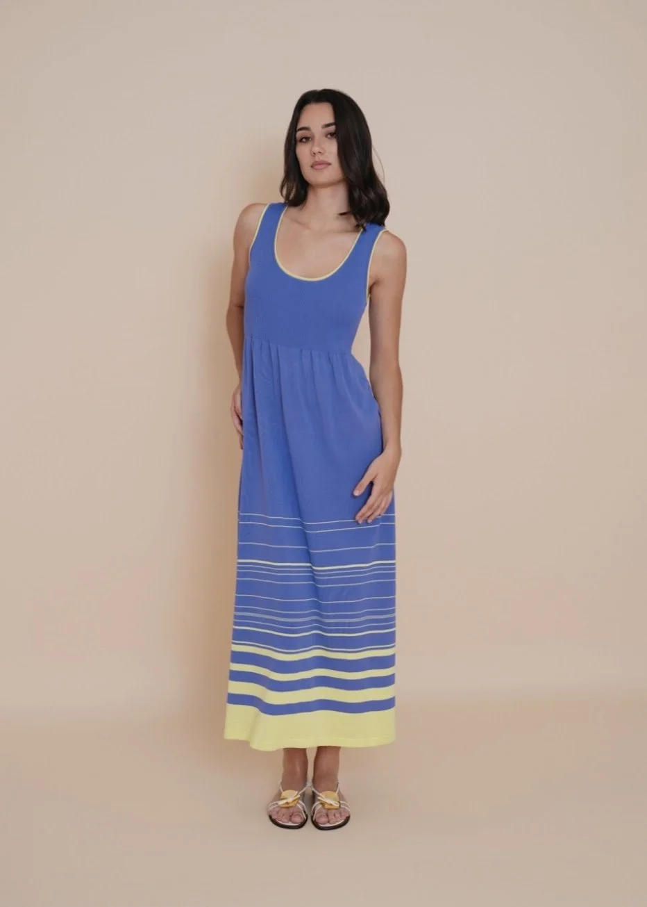 -50% REBAJAS. Vestido de Punto Lavanda y Lima.