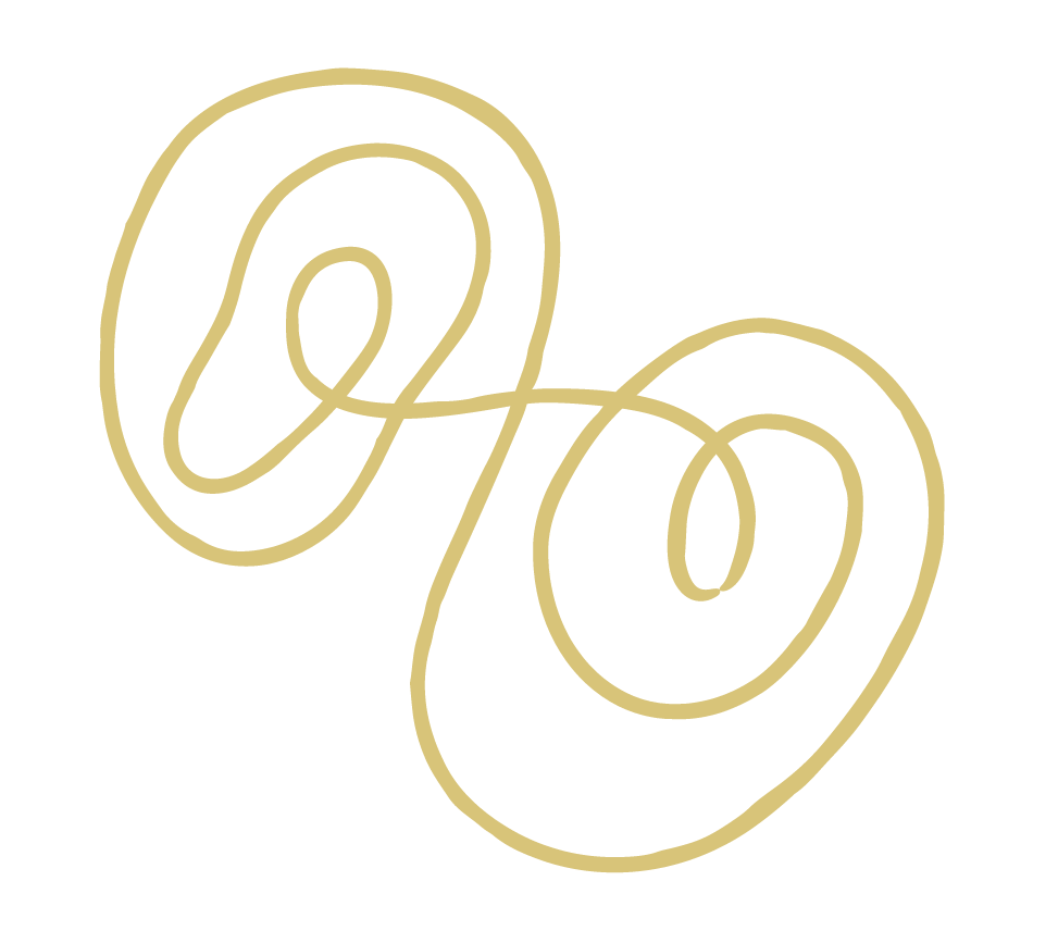 Gold and black geometric design with interconnected loop pattern