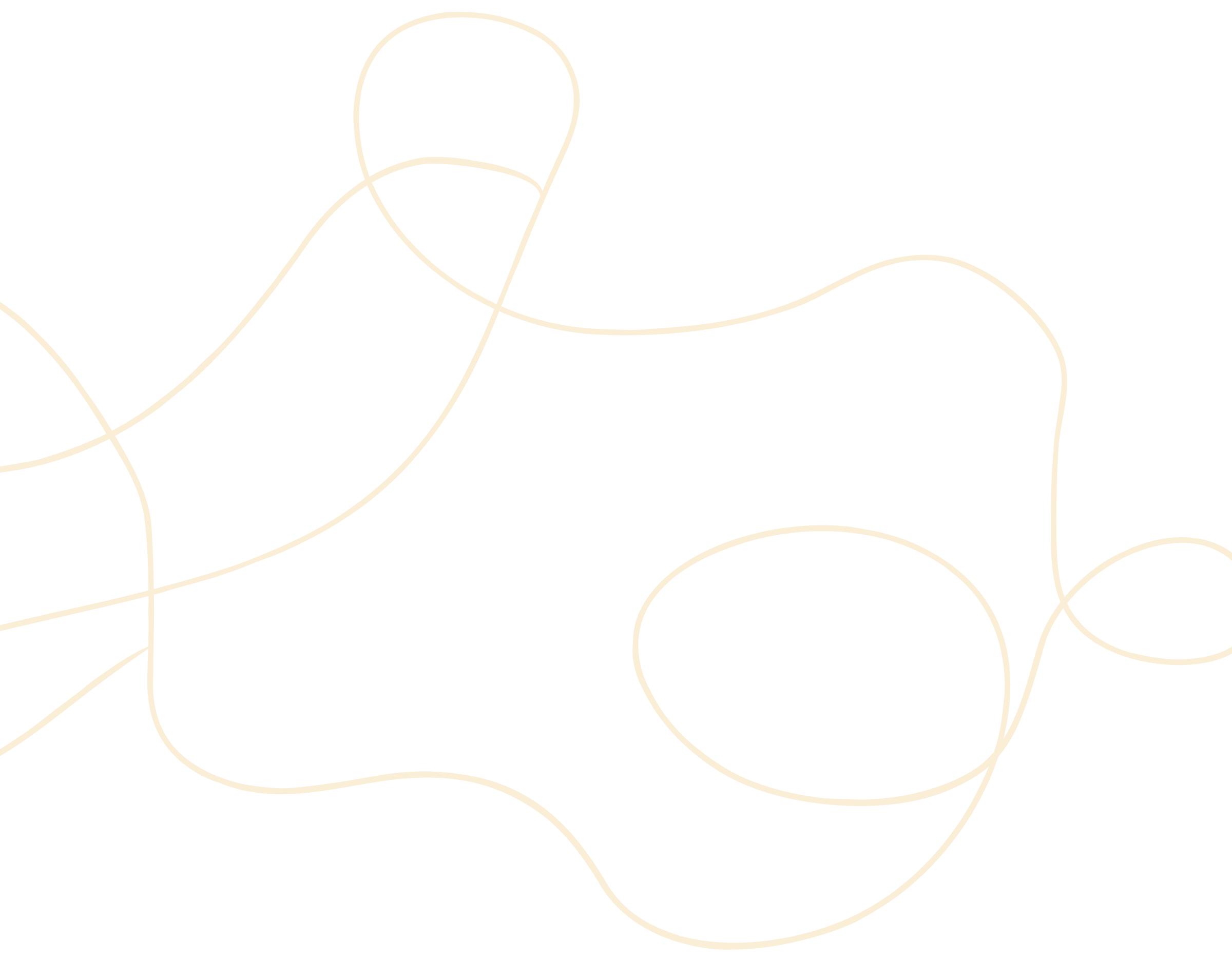 Abstract beige line art on black background forming interconnected loops and curves.