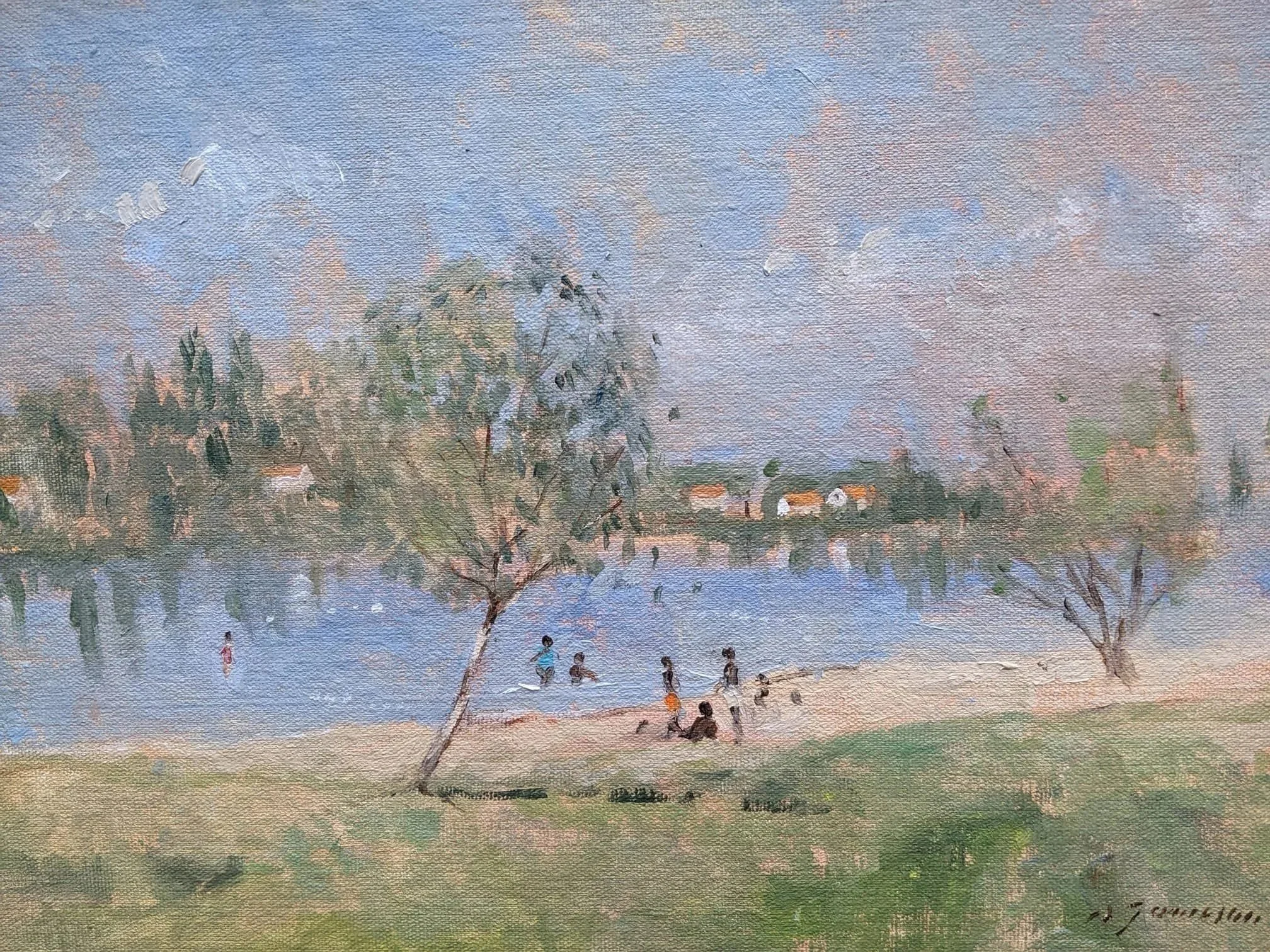 Etang de Sagnat, pres de Bessines-sur-Gartemps
A l'huile. 28 x 40cms