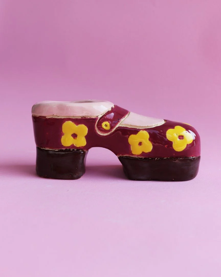 Butter cup summer heel candle holder (purple)
