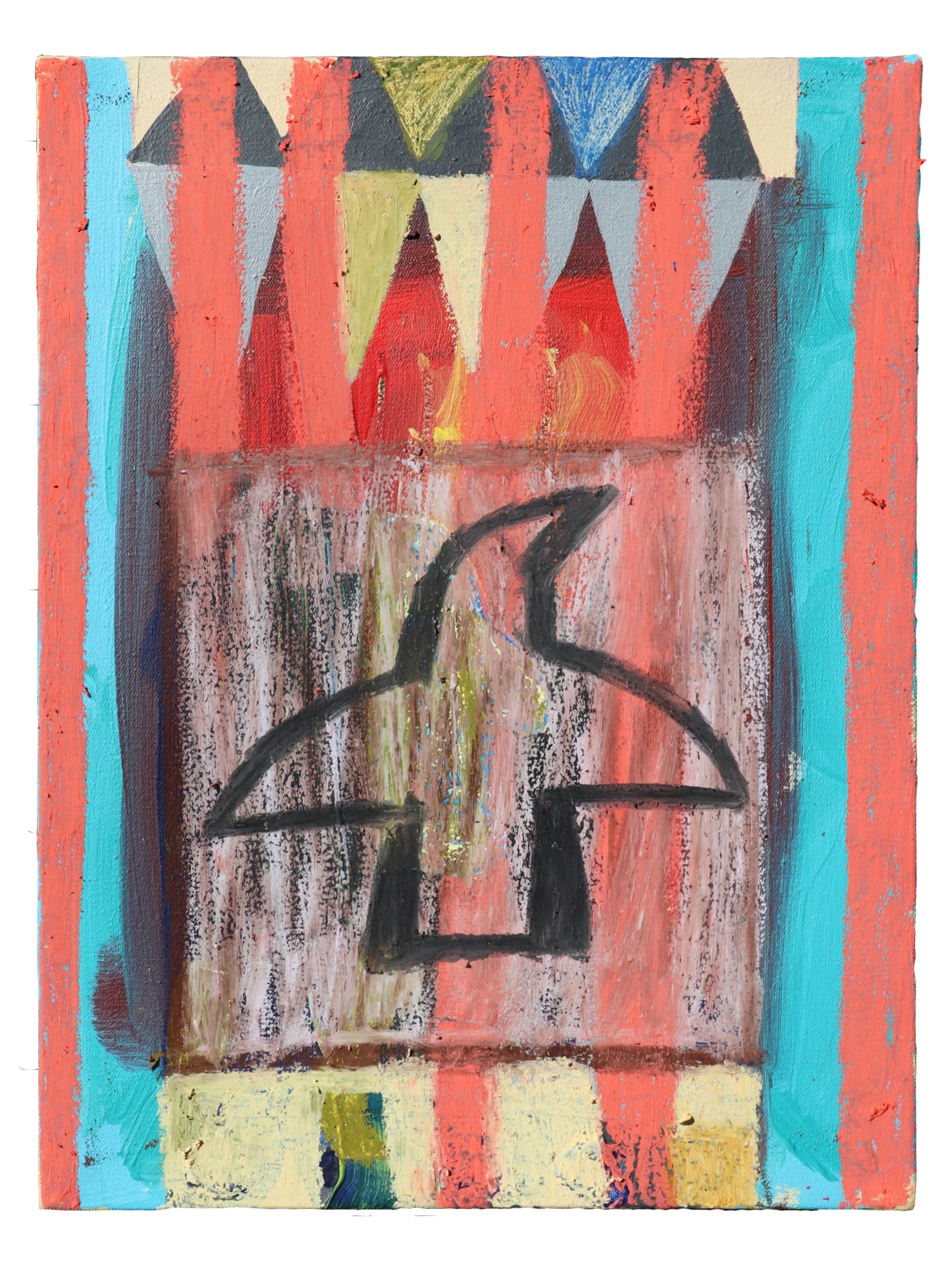 I see you Raven, 2025, 27 x 35 cm, acrylic and pastel on canvas.jpg