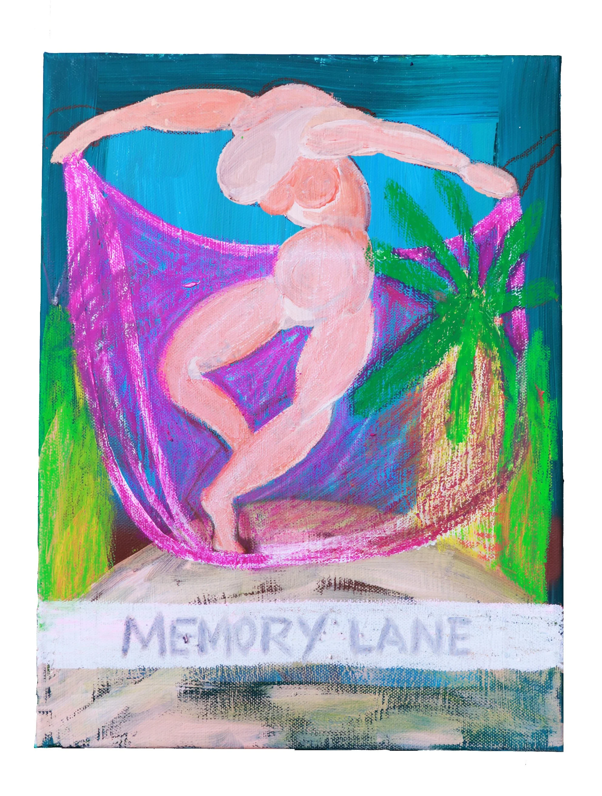 Memory Lane, March 2025, 30 x 40 cm, acrylic, spray paint, chalk and pastel on canvas.jpg