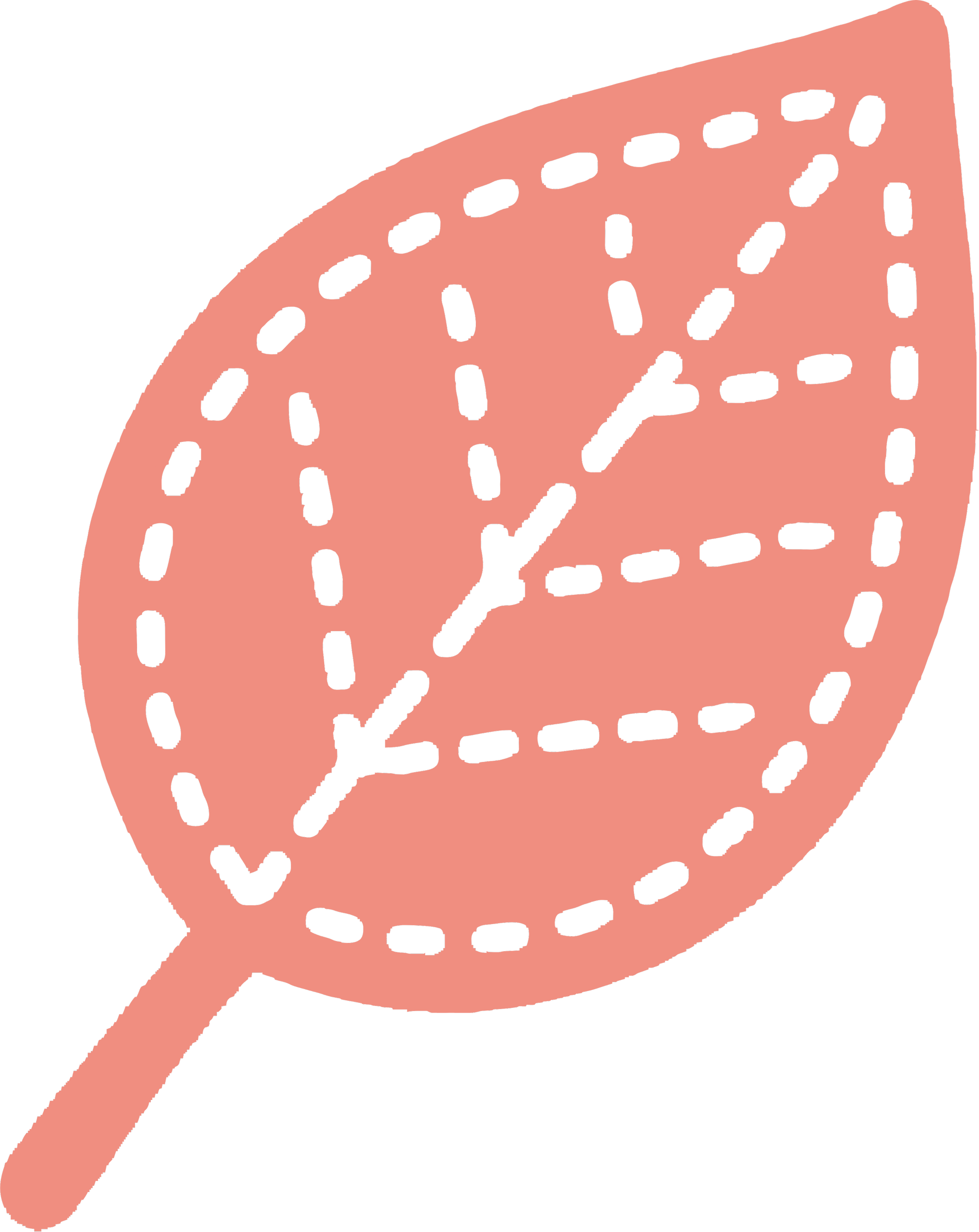 Illustration of a pink salt shaker with dashed black lines, indicating holes or pepper. The shaker has a black top and is set against a black background.